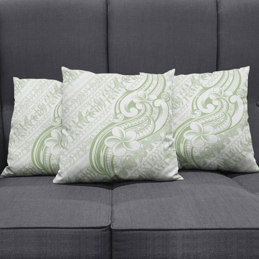 Hawaii Plumeria Lokelani Pikake Lei Pillow Cover Oma'oma'o Polynesian Tattoo