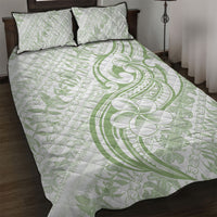 Hawaii Plumeria Lokelani Pikake Lei Quilt Bed Set Oma'oma'o Polynesian Tattoo