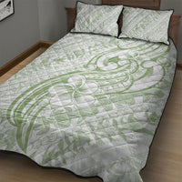 Hawaii Plumeria Lokelani Pikake Lei Quilt Bed Set Oma'oma'o Polynesian Tattoo