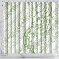 Hawaii Plumeria Lokelani Pikake Lei Shower Curtain Oma'oma'o Polynesian Tattoo