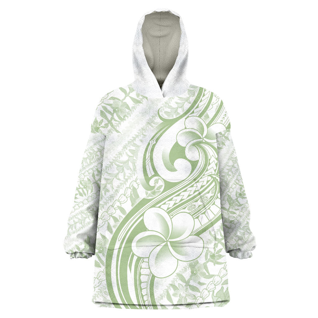 Hawaii Plumeria Lokelani Pikake Lei Wearable Blanket Hoodie Oma'oma'o Polynesian Tattoo