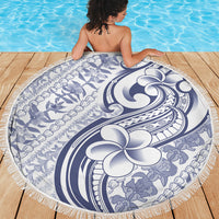 Hawaii Plumeria Lokelani Pikake Lei Beach Blanket Navy Blue Polynesian Tattoo