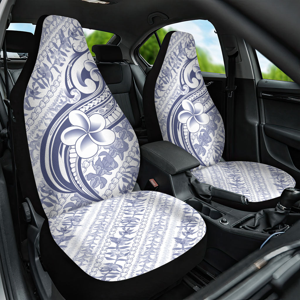 Hawaii Plumeria Lokelani Pikake Lei Car Seat Cover Navy Blue Polynesian Tattoo