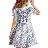 Hawaii Plumeria Lokelani Pikake Lei Family Matching Off Shoulder Short Dress and Hawaiian Shirt Navy Blue Polynesian Tattoo