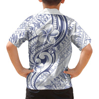 Hawaii Plumeria Lokelani Pikake Lei Hawaiian Shirt Navy Blue Polynesian Tattoo