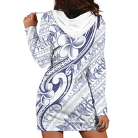 Hawaii Plumeria Lokelani Pikake Lei Hoodie Dress Navy Blue Polynesian Tattoo