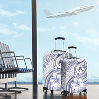 Hawaii Plumeria Lokelani Pikake Lei Luggage Cover Navy Blue Polynesian Tattoo