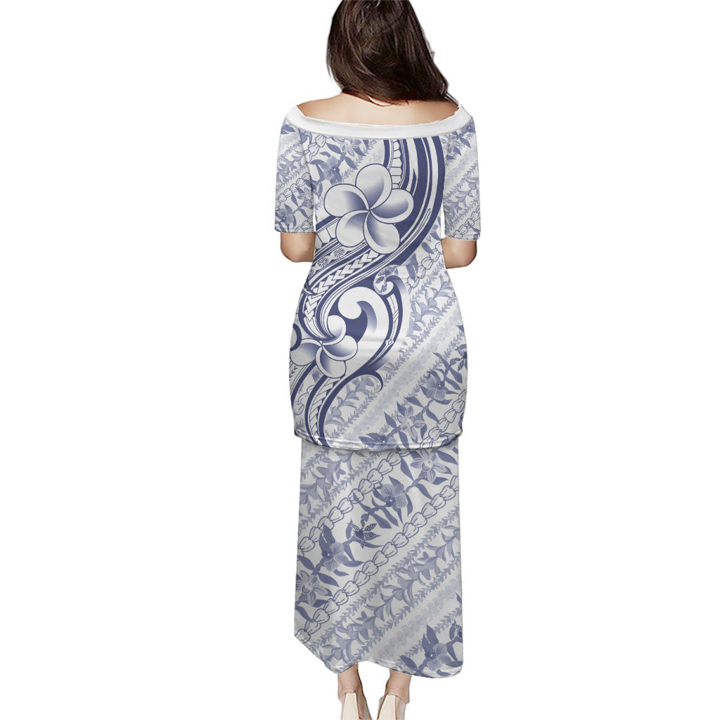Hawaii Plumeria Lokelani Pikake Lei Puletasi Navy Blue Polynesian Tattoo