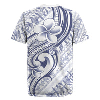 Hawaii Plumeria Lokelani Pikake Lei Rugby Jersey Navy Blue Polynesian Tattoo