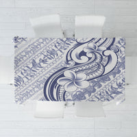 Hawaii Plumeria Lokelani Pikake Lei Tablecloth Navy Blue Polynesian Tattoo