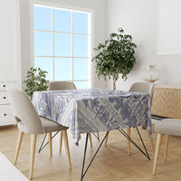 Hawaii Plumeria Lokelani Pikake Lei Tablecloth Navy Blue Polynesian Tattoo