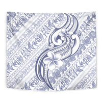 Hawaii Plumeria Lokelani Pikake Lei Tapestry Navy Blue Polynesian Tattoo