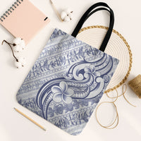 Hawaii Plumeria Lokelani Pikake Lei Tote Bag Navy Blue Polynesian Tattoo