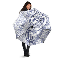 Hawaii Plumeria Lokelani Pikake Lei Umbrella Navy Blue Polynesian Tattoo