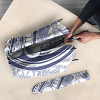 Hawaii Plumeria Lokelani Pikake Lei Umbrella Navy Blue Polynesian Tattoo