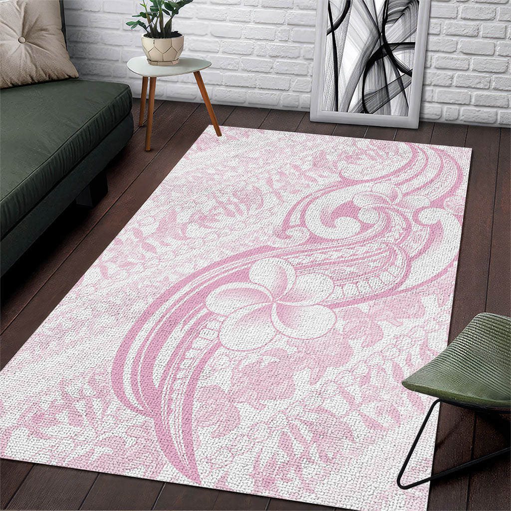 Hawaii Plumeria Lokelani Pikake Lei Area Rug Poni Mama Polynesian Tattoo LT9 Pink - Polynesian Pride