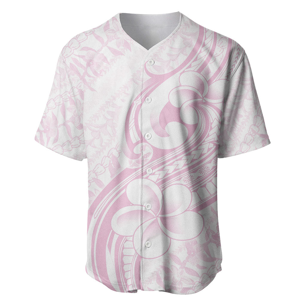 Hawaii Plumeria Lokelani Pikake Lei Baseball Jersey Poni Mama Polynesian Tattoo LT9 Pink - Polynesian Pride
