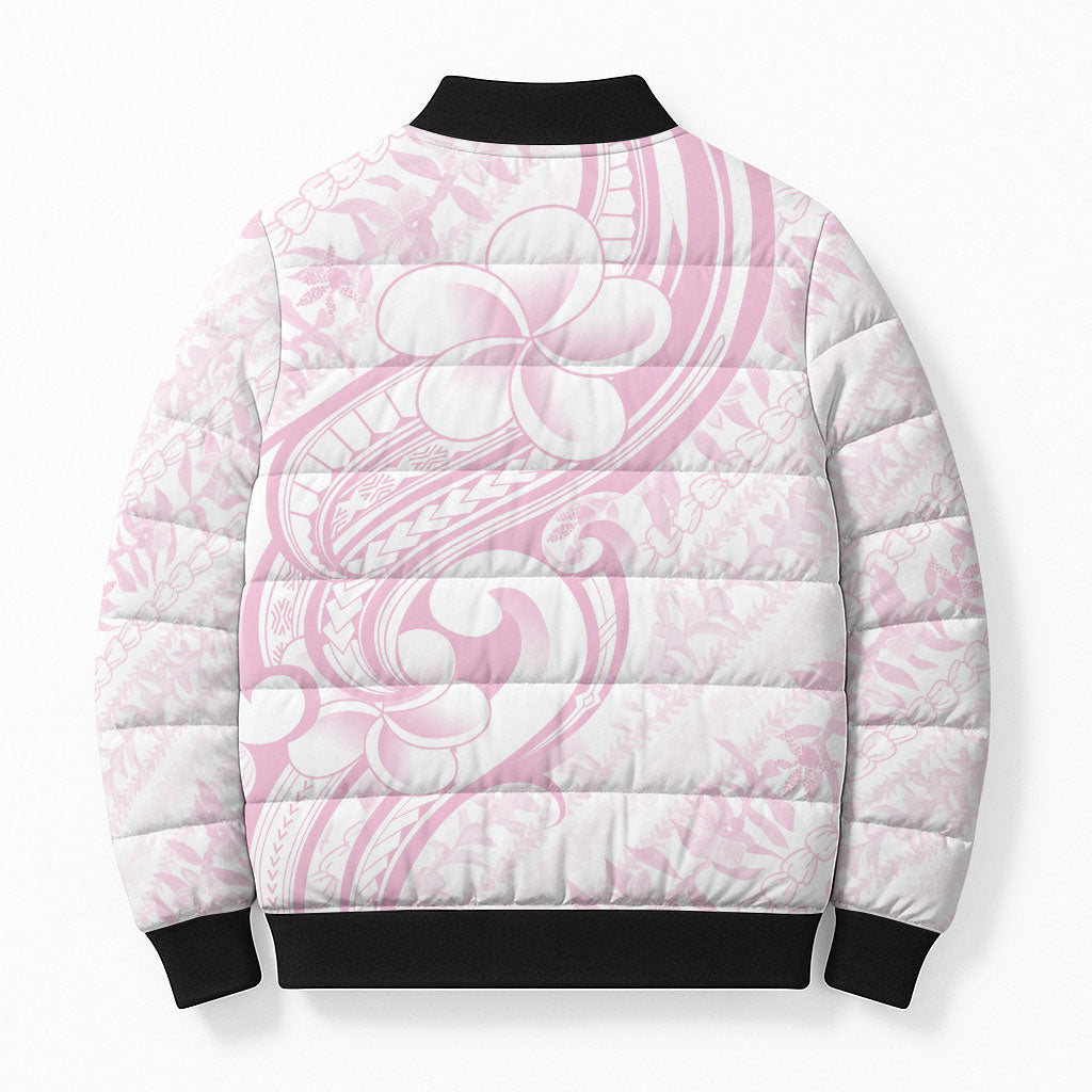 Hawaii Plumeria Lokelani Pikake Lei Bomber Puffer Jacket Poni Mama Polynesian Tattoo