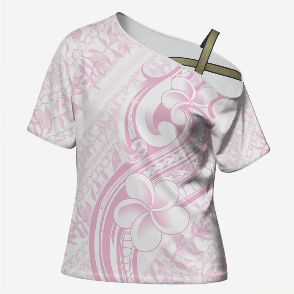 Hawaii Plumeria Lokelani Pikake Lei Cross Shoulder Shirt Poni Mama Polynesian Tattoo