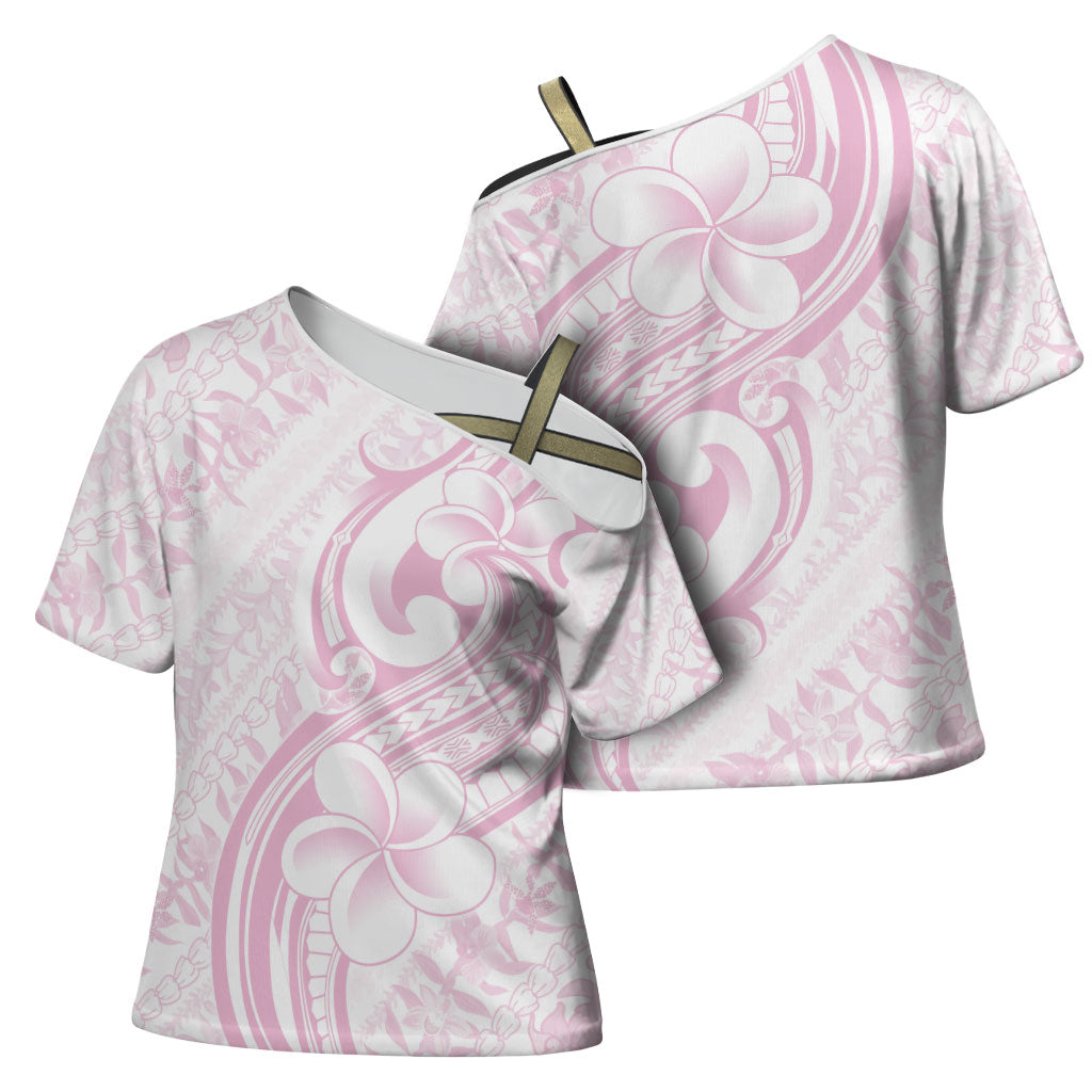 Hawaii Plumeria Lokelani Pikake Lei Cross Shoulder Shirt Poni Mama Polynesian Tattoo