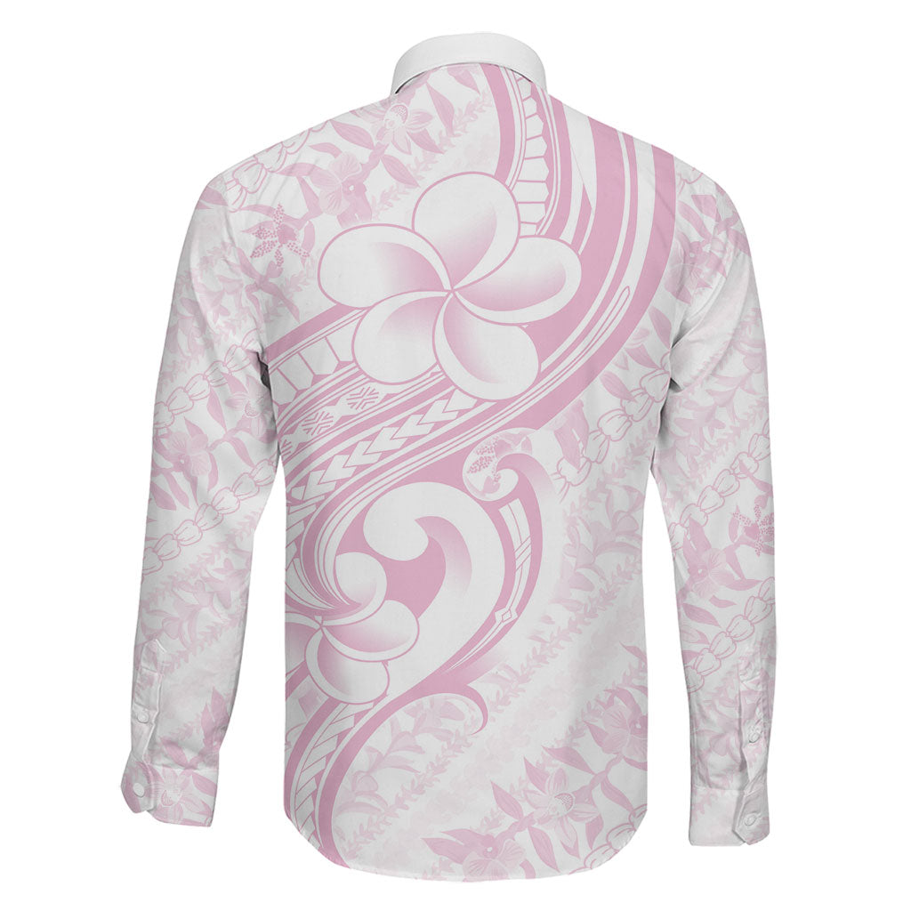 Hawaii Plumeria Lokelani Pikake Lei Family Matching Long Sleeve Bodycon Dress and Hawaiian Shirt Poni Mama Polynesian Tattoo