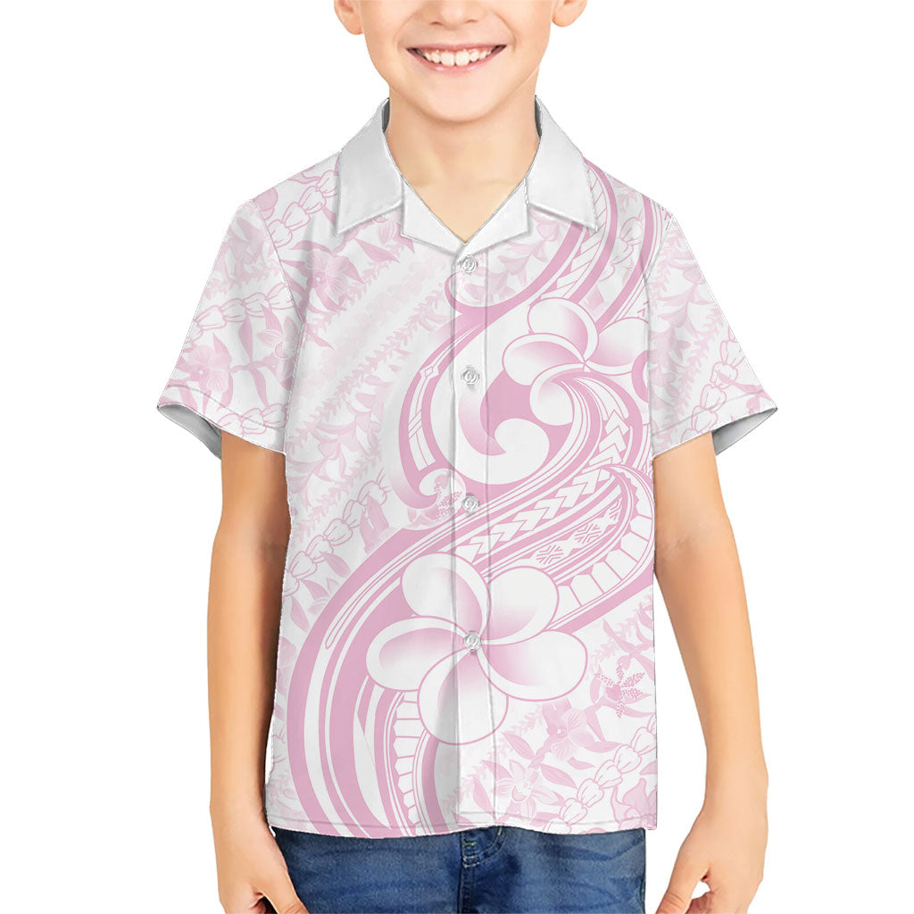 Hawaii Plumeria Lokelani Pikake Lei Family Matching Off Shoulder Short Dress and Hawaiian Shirt Poni Mama Polynesian Tattoo
