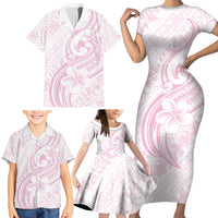 Hawaii Plumeria Lokelani Pikake Lei Family Matching Short Sleeve Bodycon Dress and Hawaiian Shirt Poni Mama Polynesian Tattoo