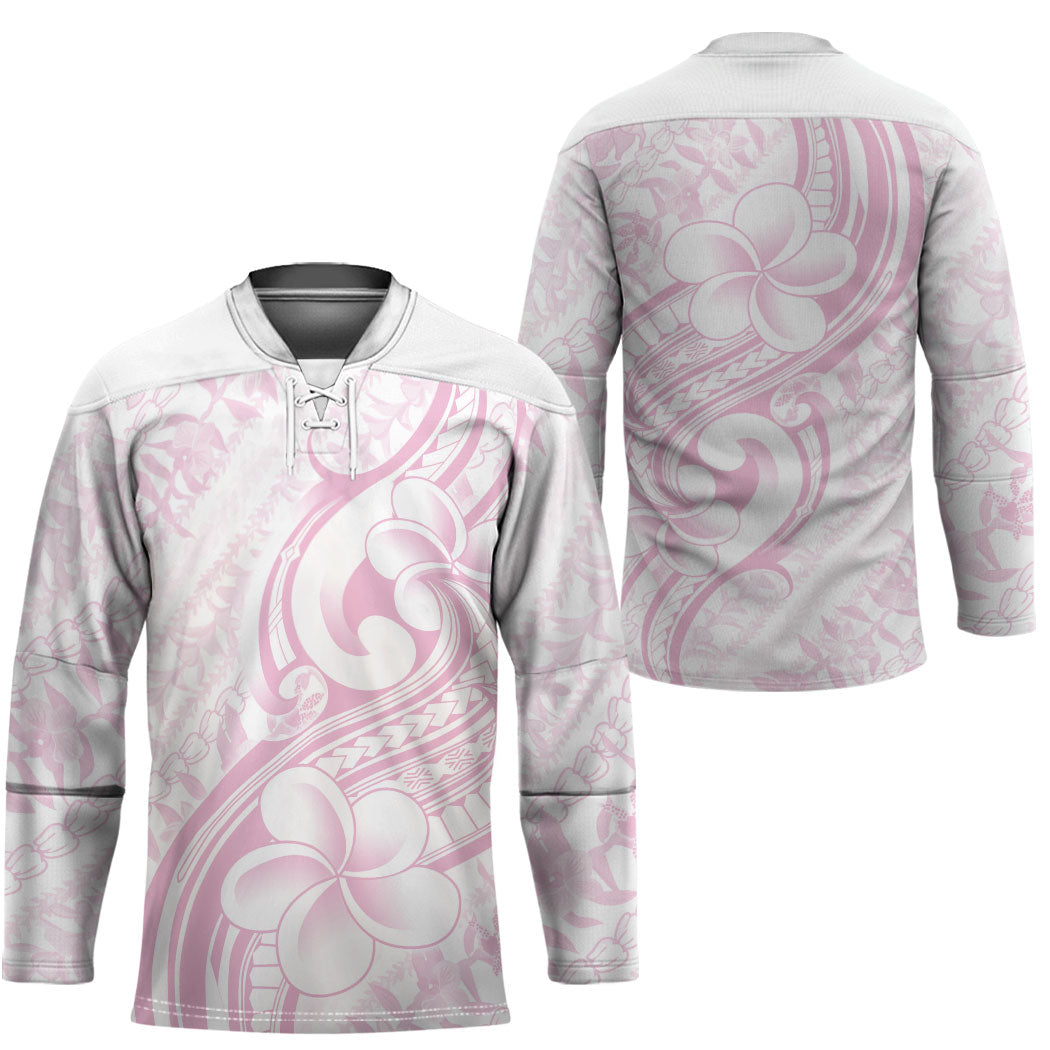 Hawaii Plumeria Lokelani Pikake Lei Hockey Jersey Poni Mama Polynesian Tattoo