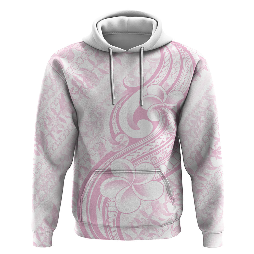 Hawaii Plumeria Lokelani Pikake Lei Hoodie Poni Mama Polynesian Tattoo LT9 Pullover Hoodie Pink - Polynesian Pride