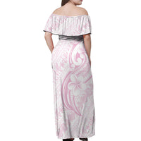 Hawaii Plumeria Lokelani Pikake Lei Off Shoulder Maxi Dress Poni Mama Polynesian Tattoo