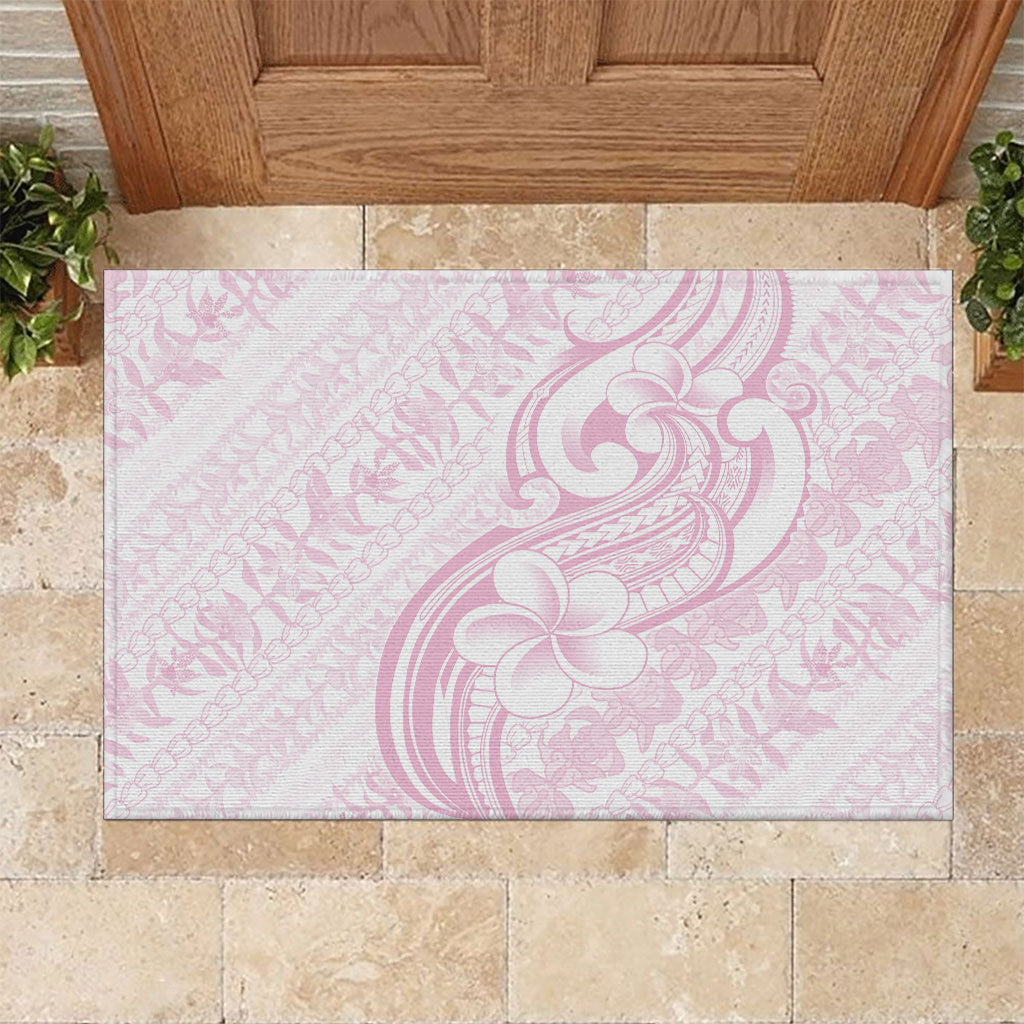 Hawaii Plumeria Lokelani Pikake Lei Rubber Doormat Poni Mama Polynesian Tattoo