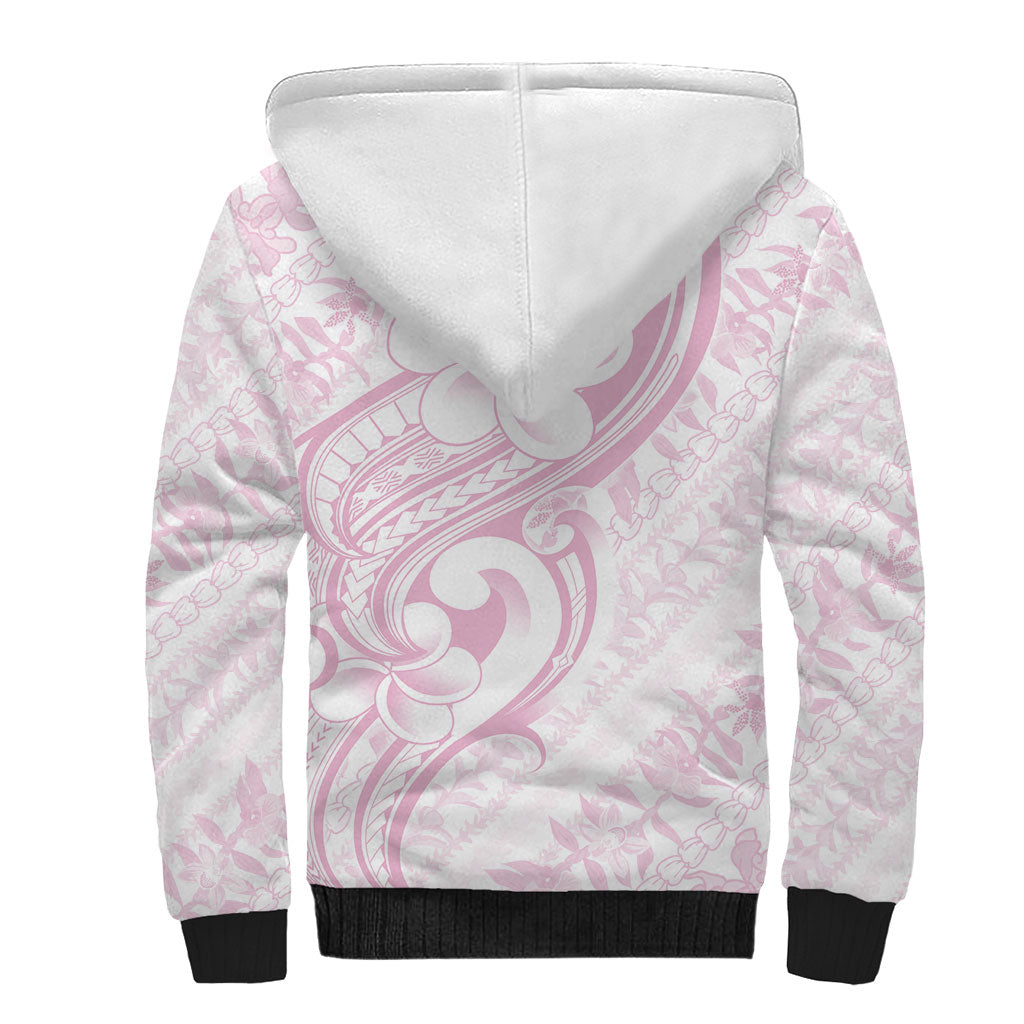 Hawaii Plumeria Lokelani Pikake Lei Sherpa Hoodie Poni Mama Polynesian Tattoo