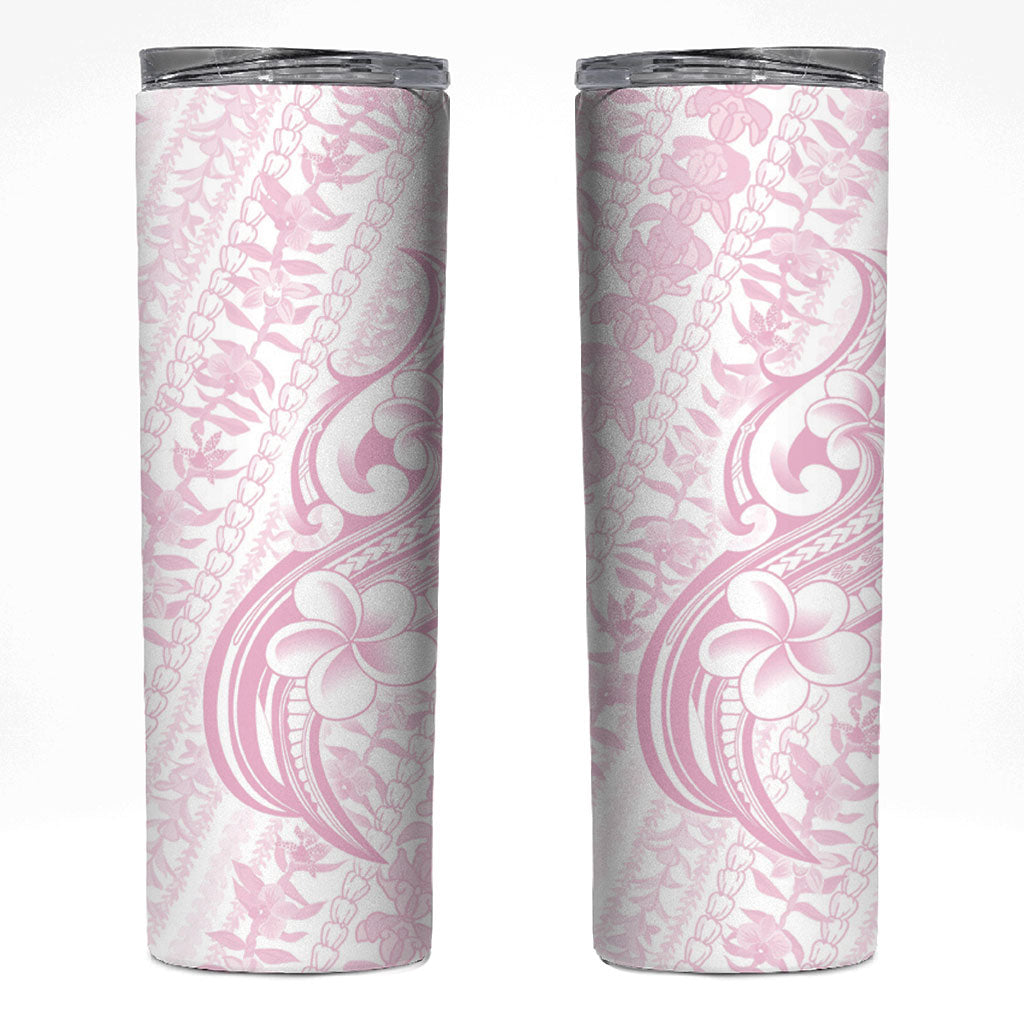Hawaii Plumeria Lokelani Pikake Lei Skinny Tumbler Poni Mama Polynesian Tattoo