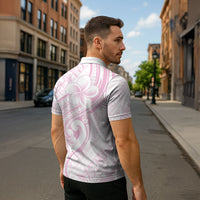 Hawaii Plumeria Lokelani Pikake Lei Zipper Polo Shirt Poni Mama Polynesian Tattoo