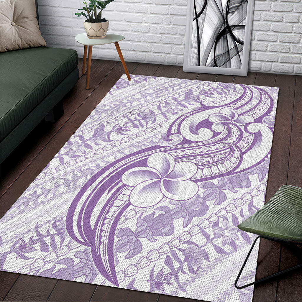 Hawaii Plumeria Lokelani Pikake Lei Area Rug Poni Polynesian Tattoo