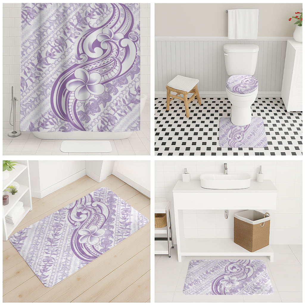 Hawaii Plumeria Lokelani Pikake Lei Bathroom Set Poni Polynesian Tattoo
