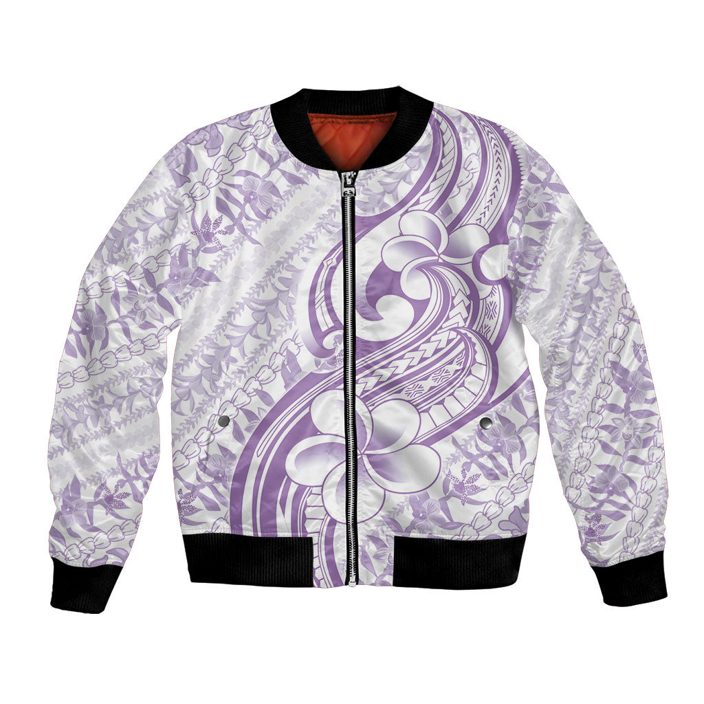 Hawaii Plumeria Lokelani Pikake Lei Bomber Jacket Poni Polynesian Tattoo