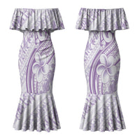 Hawaii Plumeria Lokelani Pikake Lei Couples Matching Mermaid Dress and Hawaiian Shirt Poni Polynesian Tattoo LT9 - Polynesian Pride