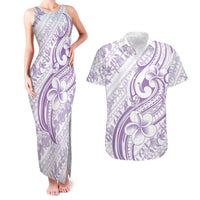 Hawaii Plumeria Lokelani Pikake Lei Couples Matching Tank Maxi Dress and Hawaiian Shirt Poni Polynesian Tattoo