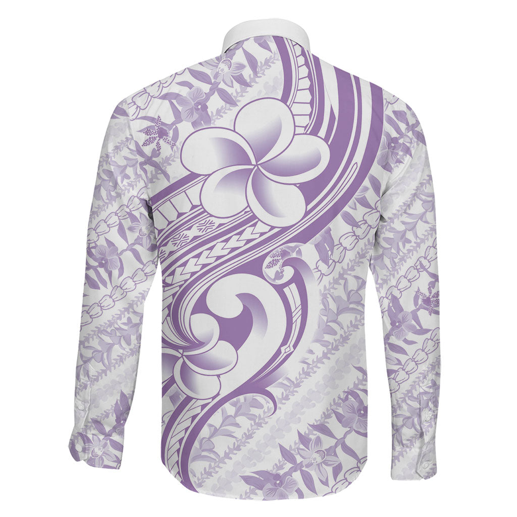 Hawaii Plumeria Lokelani Pikake Lei Family Matching Long Sleeve Bodycon Dress and Hawaiian Shirt Poni Polynesian Tattoo