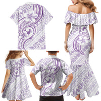 Hawaii Plumeria Lokelani Pikake Lei Family Matching Mermaid Dress and Hawaiian Shirt Poni Polynesian Tattoo