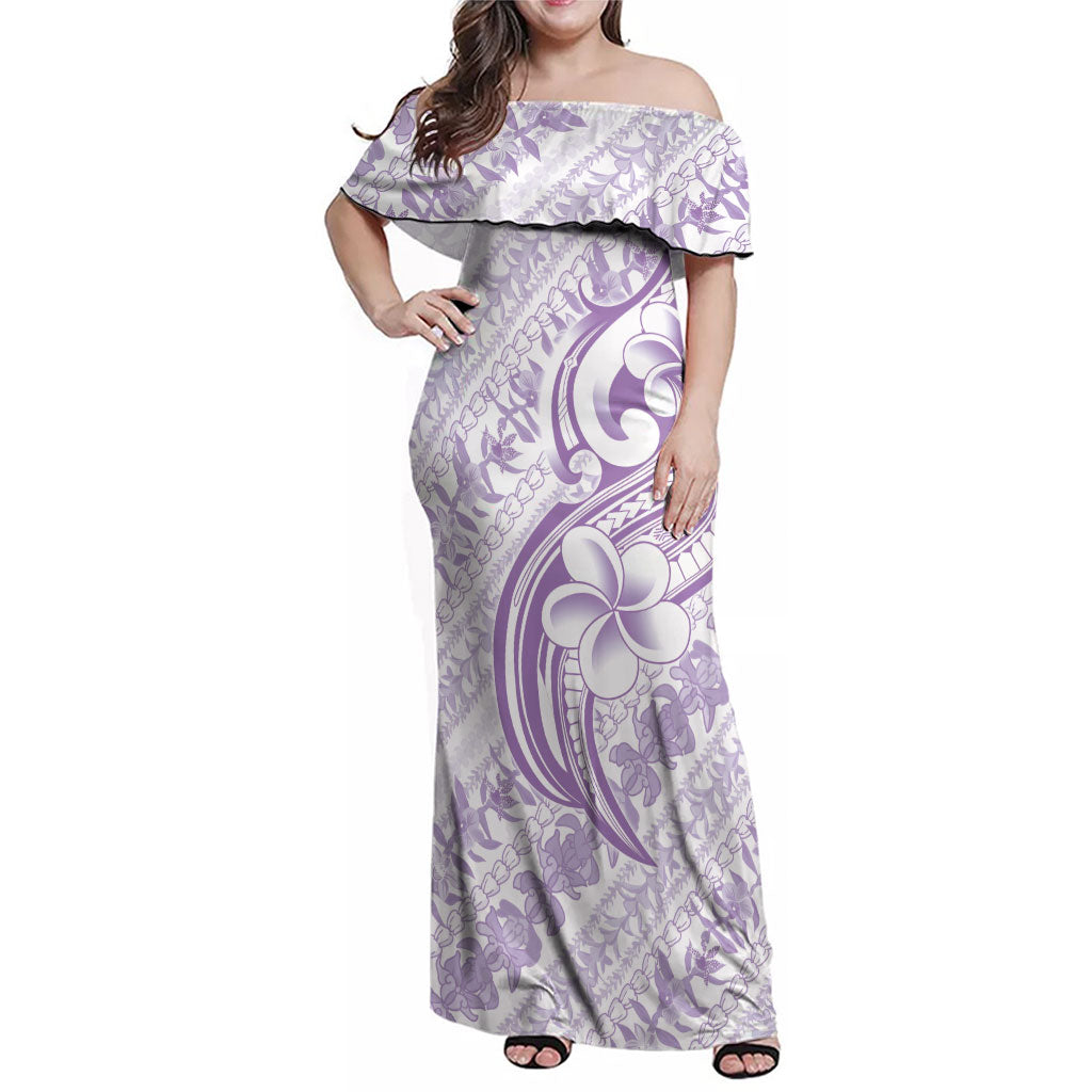 Hawaii Plumeria Lokelani Pikake Lei Family Matching Off Shoulder Maxi Dress and Hawaiian Shirt Poni Polynesian Tattoo