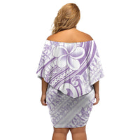 Hawaii Plumeria Lokelani Pikake Lei Family Matching Off Shoulder Short Dress and Hawaiian Shirt Poni Polynesian Tattoo