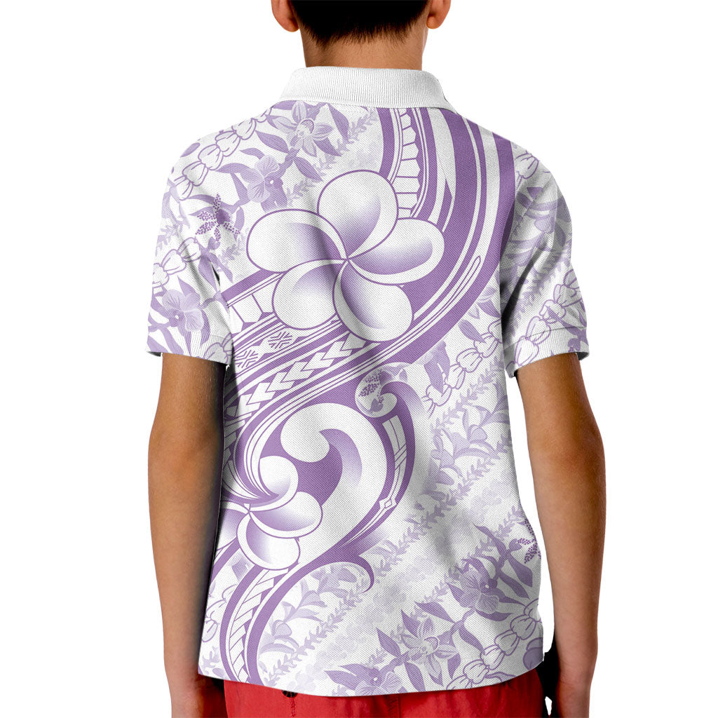 Hawaii Plumeria Lokelani Pikake Lei Kid Polo Shirt Poni Polynesian Tattoo
