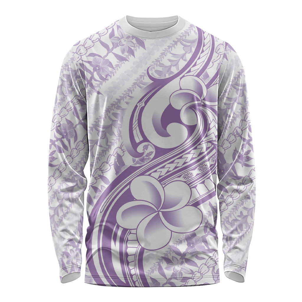 Hawaii Plumeria Lokelani Pikake Lei Long Sleeve Shirt Poni Polynesian Tattoo