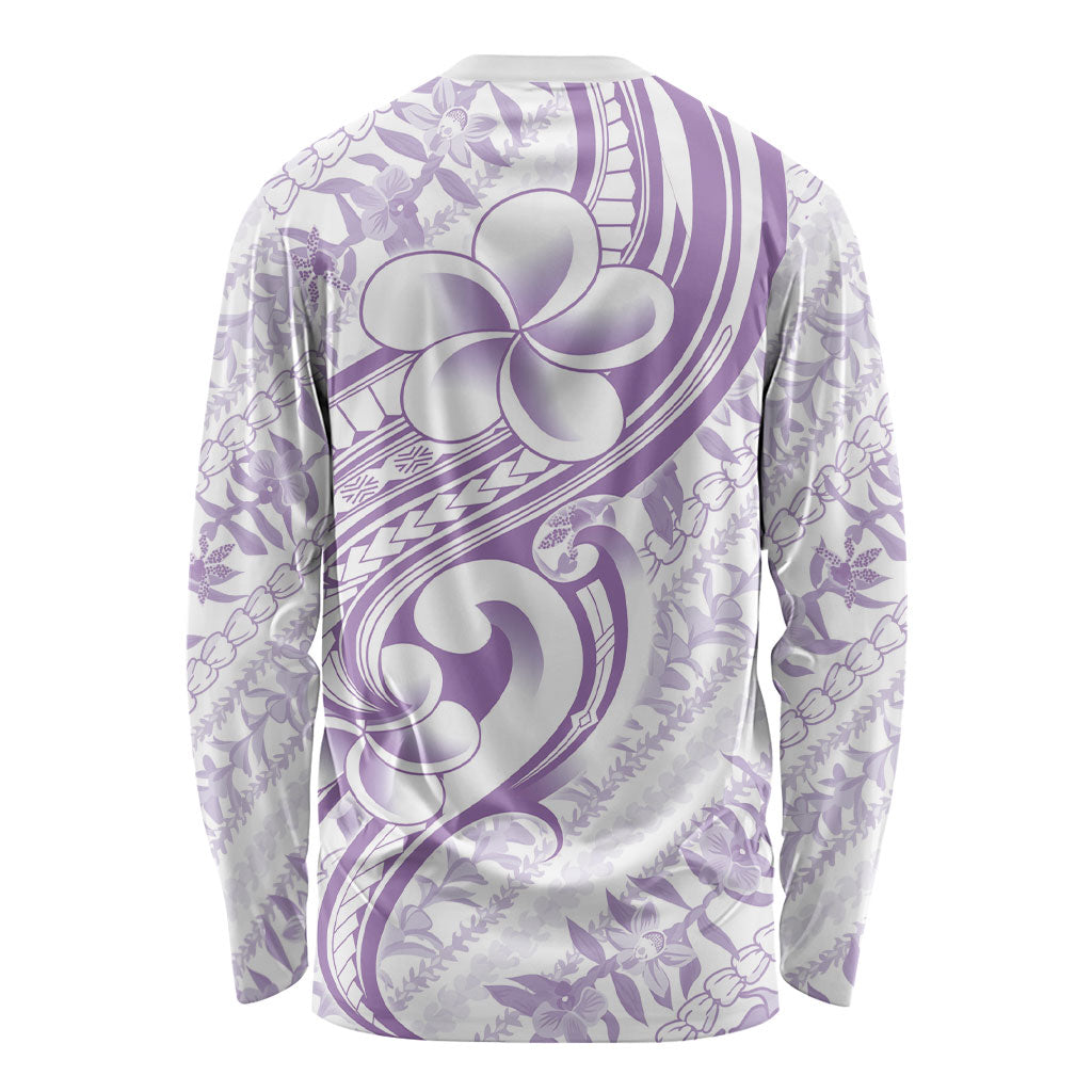 Hawaii Plumeria Lokelani Pikake Lei Long Sleeve Shirt Poni Polynesian Tattoo