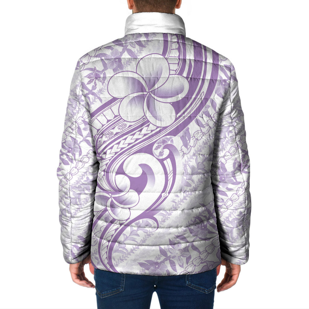 Hawaii Plumeria Lokelani Pikake Lei Padded Jacket Poni Polynesian Tattoo