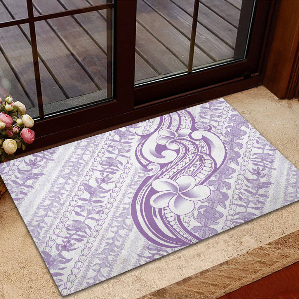 Hawaii Plumeria Lokelani Pikake Lei Rubber Doormat Poni Polynesian Tattoo