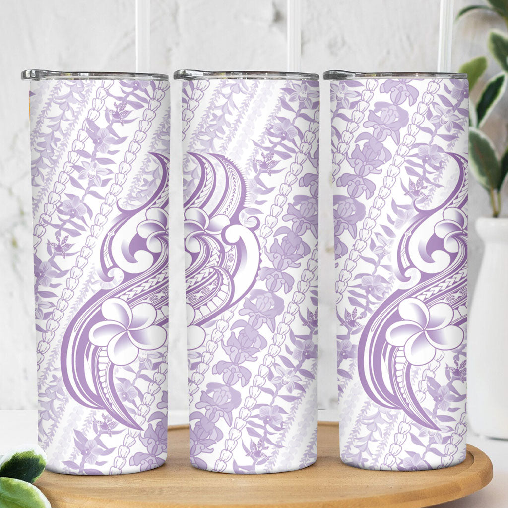 Hawaii Plumeria Lokelani Pikake Lei Skinny Tumbler Poni Polynesian Tattoo