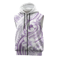 Hawaii Plumeria Lokelani Pikake Lei Sleeveless Zip Hoodie Poni Polynesian Tattoo
